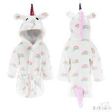 FBR30: Rainbow Unicorn Hooded Robe (6-18 Months)